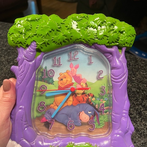 Purple Winnie the Pooh Wall Clock for Kids - Picture 3 of 5